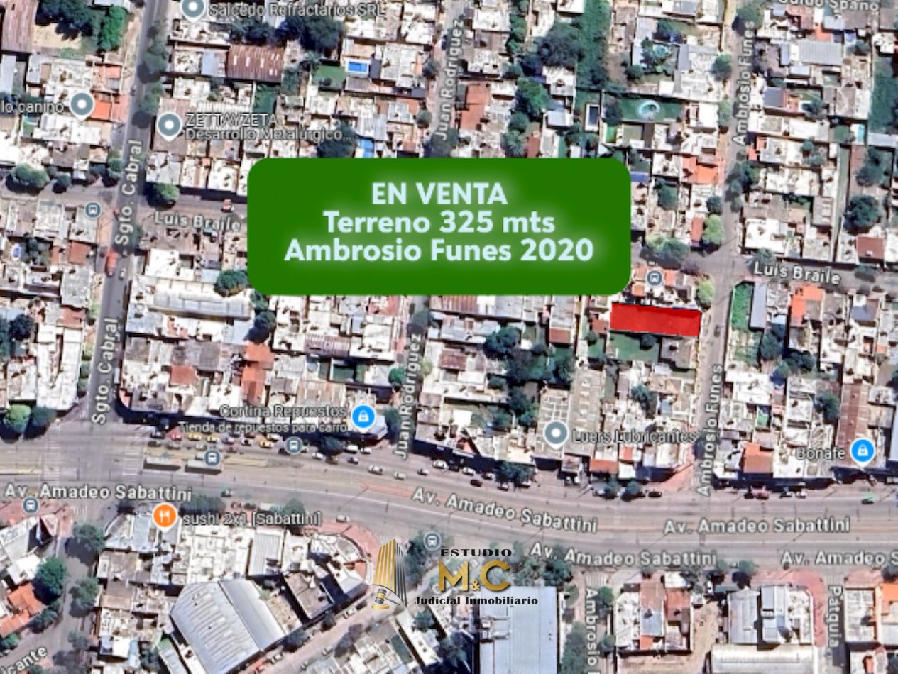 Terreno 325 mts zona Sabattini y Sto. Cabral - B° Rivadavia 