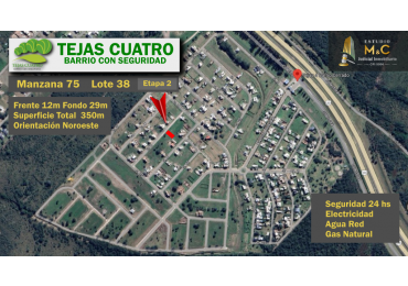 Venta Lote 350m en Tejas Cuatro - Con Posesion  - Listo para Construir