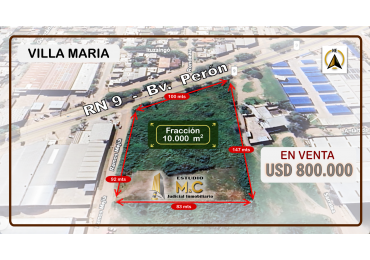 10.000 M2 sobre Ruta 9  - Villa Maria